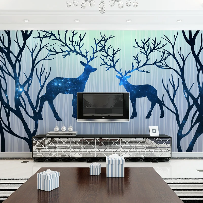 

Custom 3d mural Abstract woods deer wallpaper mural living room TV background wall wallpaper dream restaurant cafe large mural