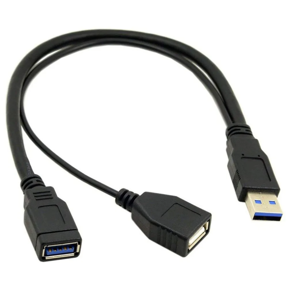 USB 3,0 Женский двойной USB Мужской Дополнительный Мощность данных Y кабель-удлинитель конвертер адаптер Шнур для мобильного жесткий диск