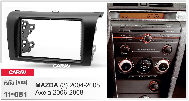 CARAV 11-081 высокое качество автомобильный Радио dash mount kit стерео установка для(3) 2004-2008; Axela 2006-2008 2-DIN