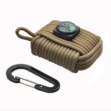 Открытый Кемпинг скалолазание аварийная рыба сумка вешалка для зонтов и сумок набор поле Многофункциональный выживания Парашютная веревка переплетение пакет коричневый