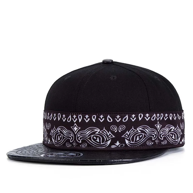 Black Baseball Caps HipHop Cap Embroidered pattern Flat Casual Boy Cap Hip Hop Nice For Men