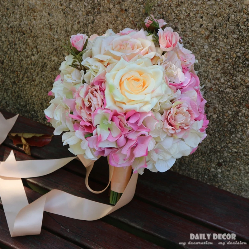

ramo de flores novia wedding flowers bridal bouquets wedding decoration artificial wedding bouquets de mariage champagne color