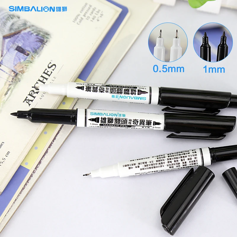 

Double Oily Marker 685 Quick-Drying Permanent Marker Double Head Hook Line Pen Student Drawing Stationery
