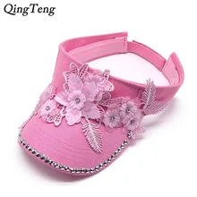 Летние пустые бейсболки женские роскошные цветочные Стразы Розовый Козырек Кепка s модная спортивная Солнцезащитная шляпа для девочек Шляпы для гольфа Новинка