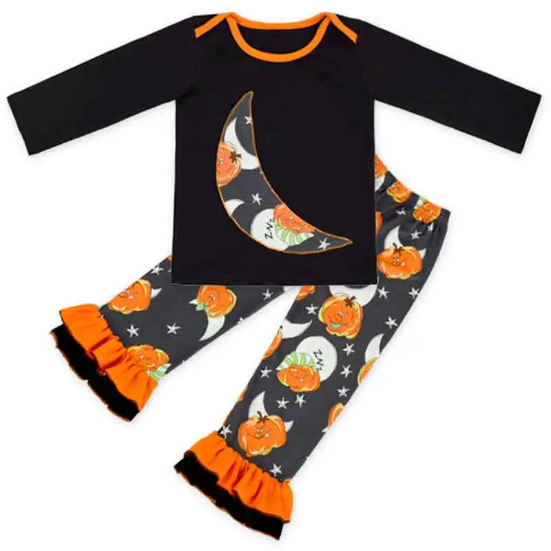 Buy Cute Halloween Baby Clothes Pumpkin Printed Ruffle
