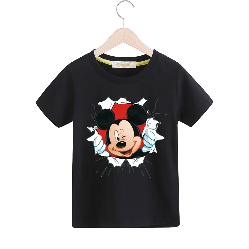 Girls Cartoon Mickey Print Tshirts Kids Summer Short Sleeve T-shirts Boys Cotton Tees Top Costume Children Clothing Baby TX149 (1)