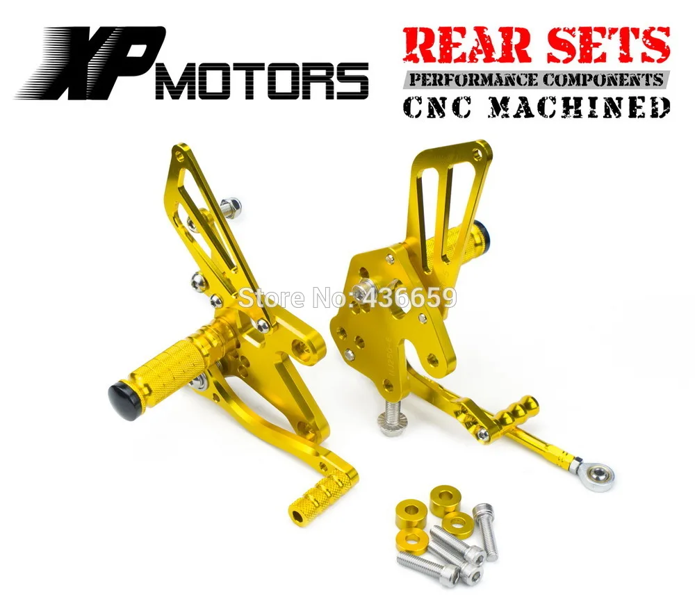 

Race CNC Foot Control Kit Adjustable Foot Pegs Rear Sets For Kawasaki Z250 Z 250 2013-2014 Gold