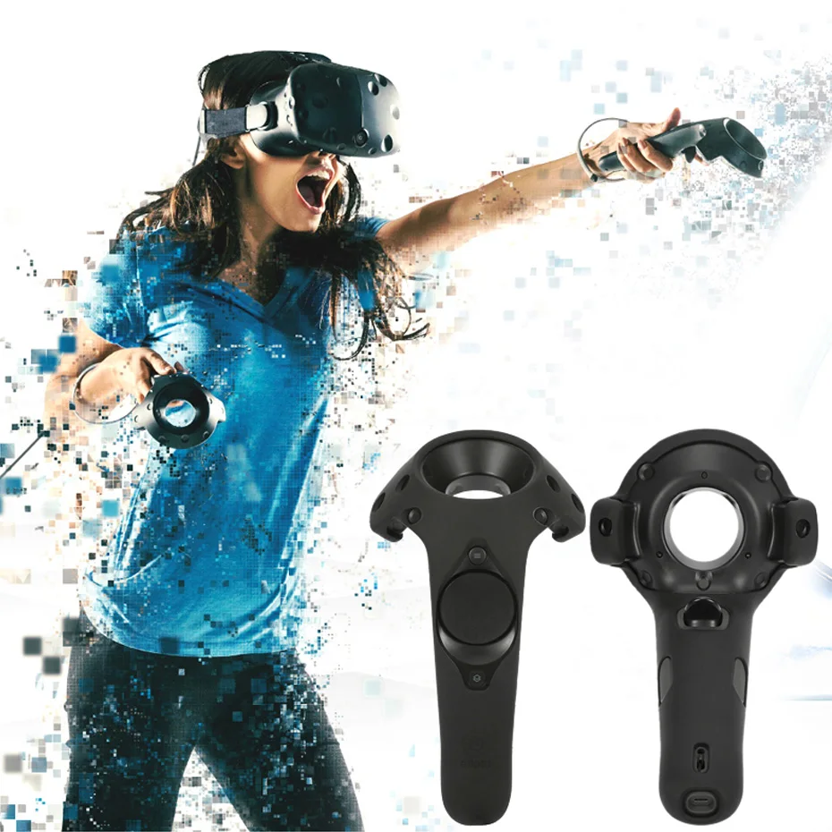 

For HTC Vive Headset VR Silicone Case Cover VR Headset Anti-slip Wireless Control Gamepad Silicone Case Cover