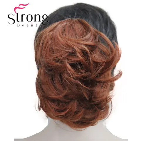 Sintética da Extensão do Cabelo Rabo de Cavalo Grampo em Garra 90g com um Dual-purpose Curto Peruca Encaracolado – Garra Clipe Jaw