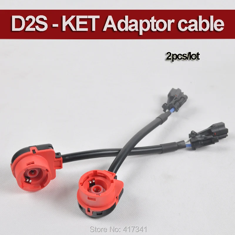 

Free Shipping D2S to KET Adapter Relay Harness HID Xenon Ballast Cables Wires Connector for Headlamp Light 2pcs/lot