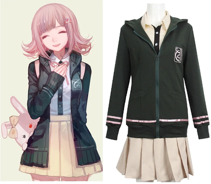 

Anime Danganronpa 2 Dangan-Ronpa Nanami ChiaKi Cosplay Costume Hooded Hoodie Daily Jacket