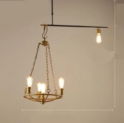 

Personal Iron pendant lights 2/5/8 heads Retro industry Creative Restaurant Coffee Bar Gold pendant lamps lighting ZA