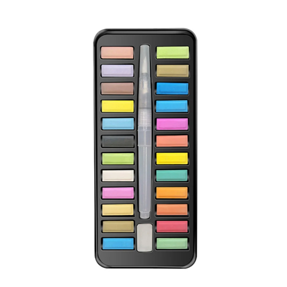 

12/18/24 Colors Art Painting Base Solid Acrylic Watercolor Paint Set Portable Drawing Colorful Reusable With Brush Lightweight