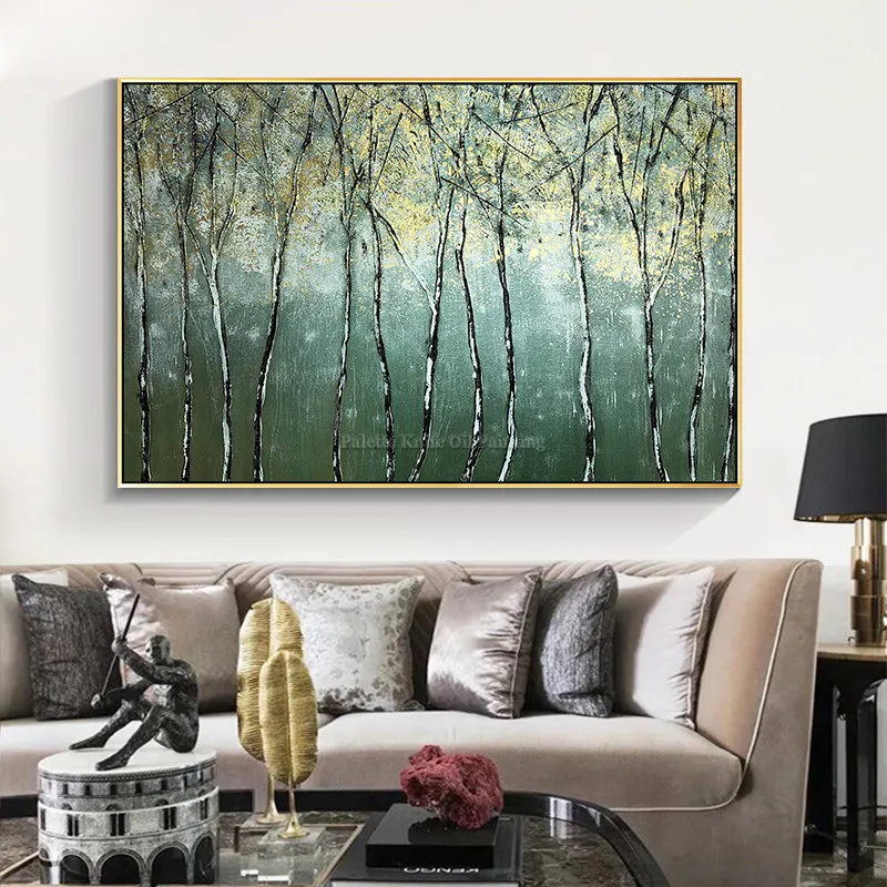 Hand painted Tree Oil painting on canvas decorative Pictures for Living room home decor Modern wall art