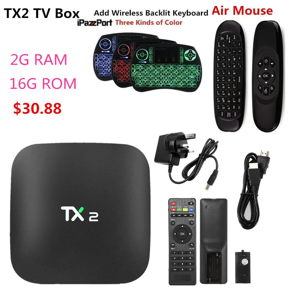 

Mesuvida TX2 R2 Android 6.0 Smart TV Box BT 2.0 KD Player 2G 16G ARM Cortex-A7 RK3229 32Bit 2.4GHz WiFi 4K 2K Smart Media Player