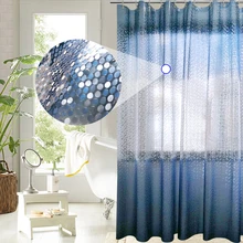 UFRIDAY – rideau de douche de luxe en PEVA, cercles 3D scintillants, bleu dégradé, pour salle de bain, imperméable, 180x180cm