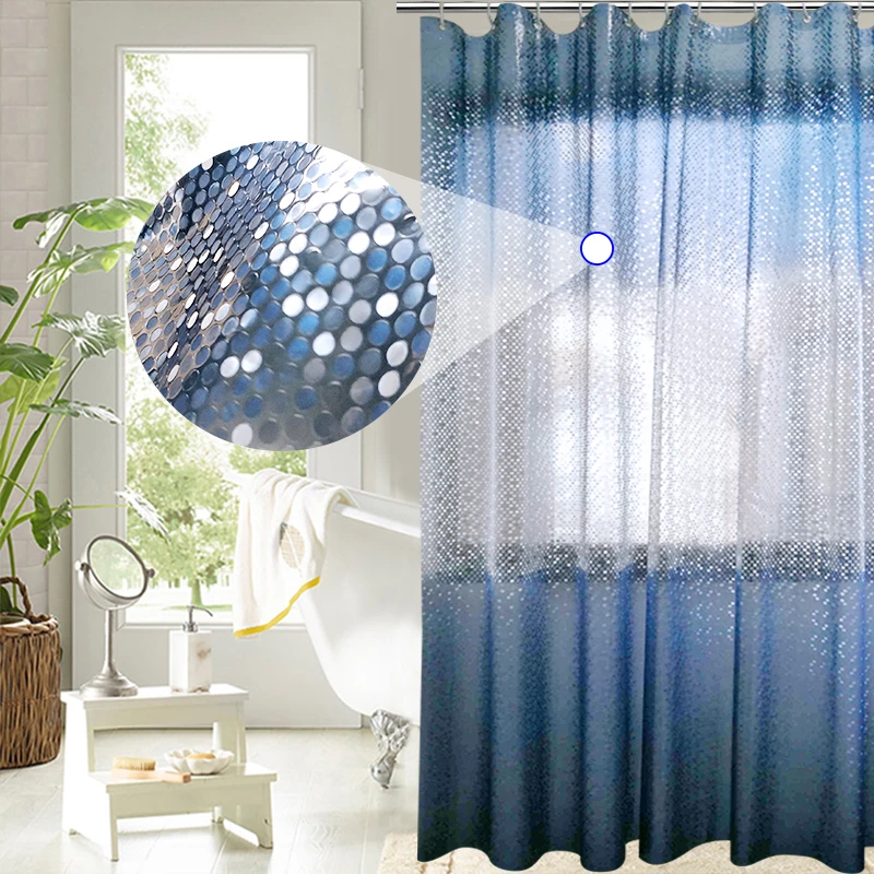 Ufriday Luxury Peva Shower Curtain Bling 3d Circles Gradient Blue Shower Curtain For Bathroom 180 180cm Waterproof Bath Curtains Blue Shower Curtains Peva Shower Curtainshower Curtain Aliexpress