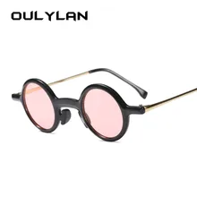 Oulylan Круглые Солнцезащитные очки женские винтажные красные маленькие солнцезащитные очки оттенки женские полуметаллические солнцезащитные очки UV400 леопардовые черные очки