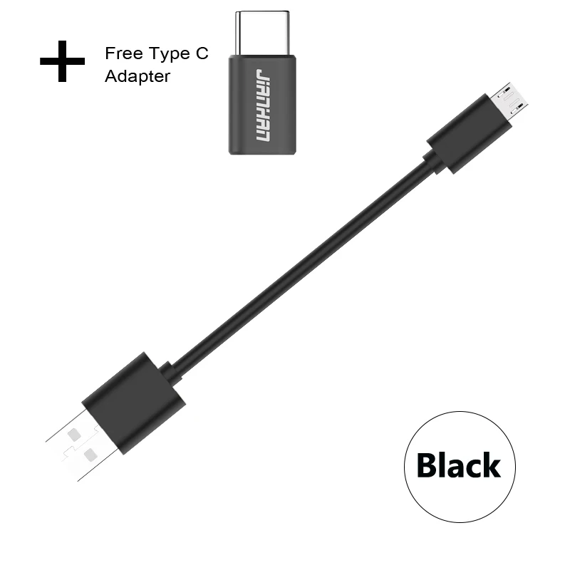 2 в 1 Micro USB кабель type C USB-C кабель 2A Быстрая зарядка конвертер данных для samsung Galaxy huawei Xiaomi Redmi мобильный телефон - Цвет: Black