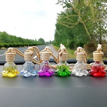 Автомобильный флакон для духов, освежитель воздуха диффузор, висячая пустая стеклянная бутылка для многоразового использования для автоматического запаха кулона