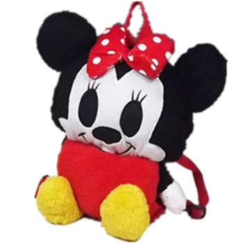 

Cartoon cute animals Mouse with bow School bag Child Kid teenager backpack Plush winter warm Knitting Beanies caps hats doll toy