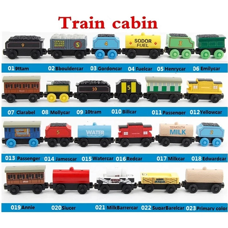 Деревянные магнитные паровозики, игрушки для железной дороги, деревянные паровозики для детей, подарок для детей, модель поезда