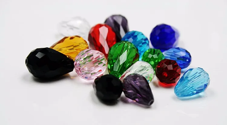 60pc 8x12mm Multicolor Crystal Teardrop Gems Loose Bead 