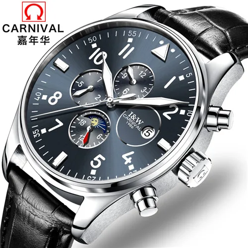 Montre homme automatique orologi uomo automatici carnival, автоматические мужские часы, montre homme - Цвет: 4