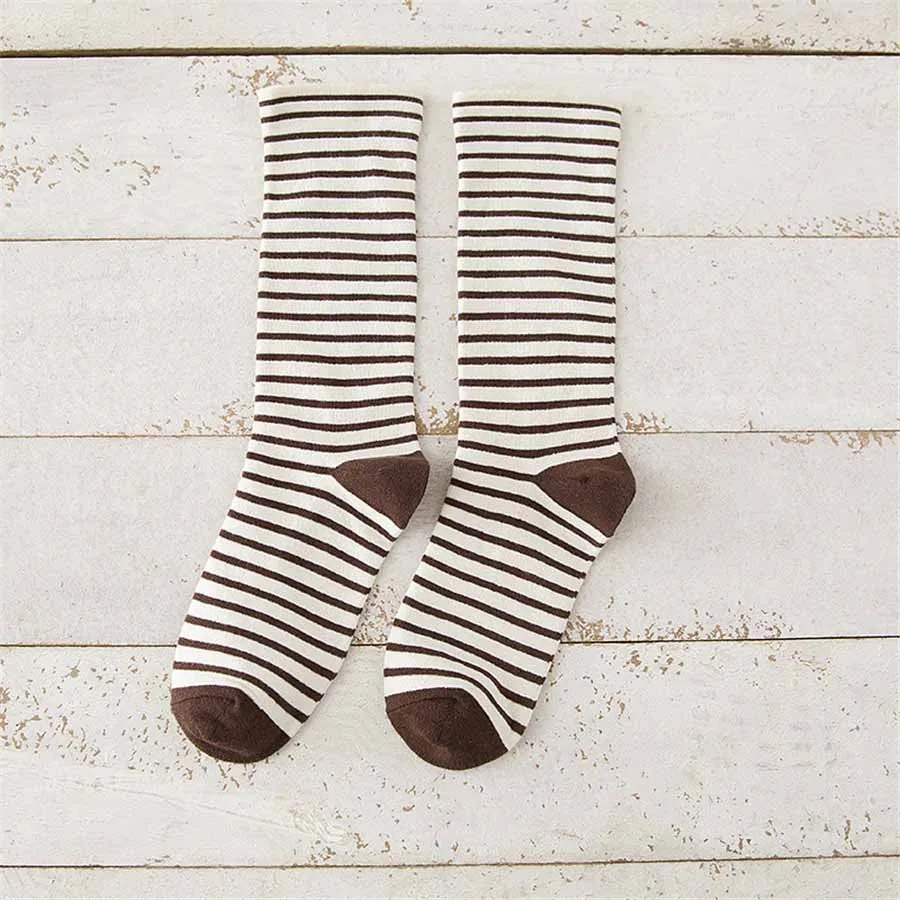1 Pair Women Socks New Autumn Winter Japanese Fashion Harajuku Colorful Striped Socks Medias Cotton Thick Warm Long Funny Socks support socks for women