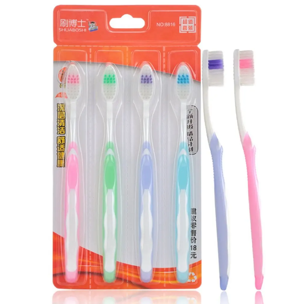 

Adult Toothbrush Soft Fur Toothbrush Daily Use 4 Pack Family Suit Exquisite Toothbrush Durable Toothbrush