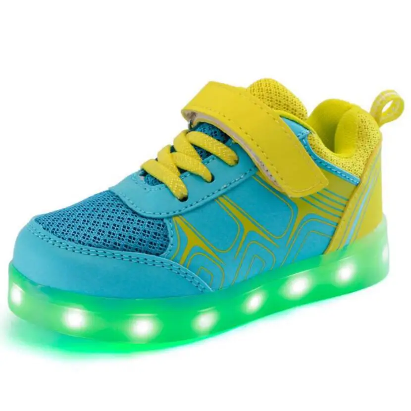 Fashion Children LED Luminous shoes boys girl USB charging shoes casual kids glowing shoes brand sport