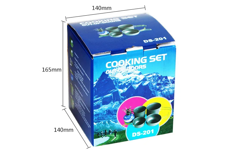 4pcs Outdoor camping portable pot picnic multifunctional mini aluminum oxide cookware cooking set canteen cauldron kitchen