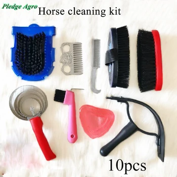 

Horse Cleaning Set Massage Brush Curry Comb Scrubber Sweat Scraper Hoof Pick Veterinaria Equipos Tools Of Farm Veterinary Agro