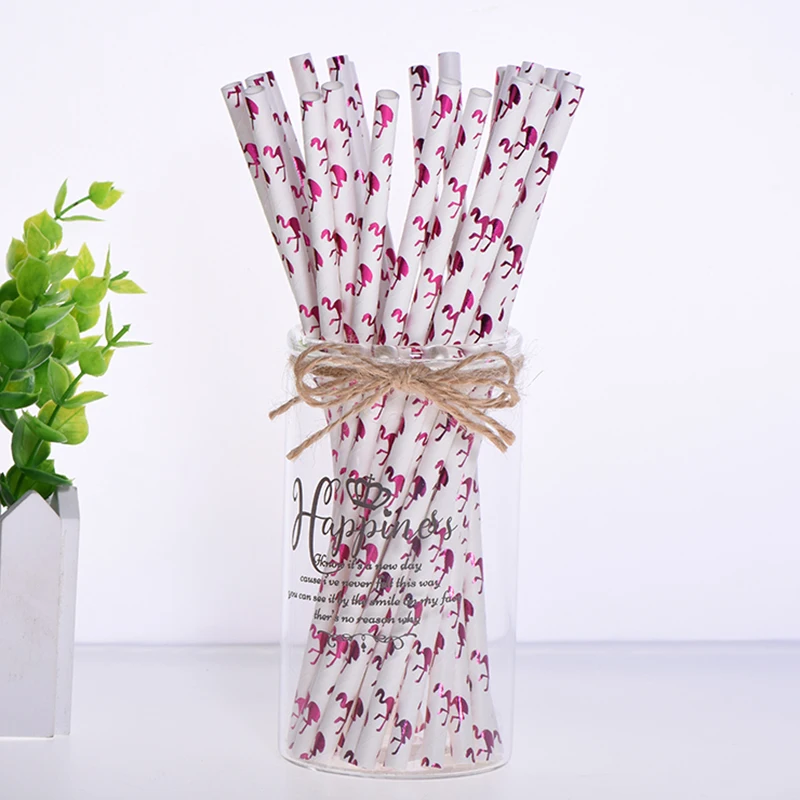 25 шт. креативные бумажные соломинки из фольги, свадебные принадлежности для детей на день рождения, Рождественская одноразовая посуда для вечеринки соломинки
