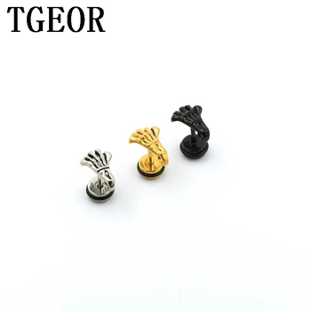 

free shipping NEW ARRIVAL illusion cheaters 30pcs 1.2*6*6/(7*12)mm Stainless Steel retro skull skeleton hand piercing fake plugs