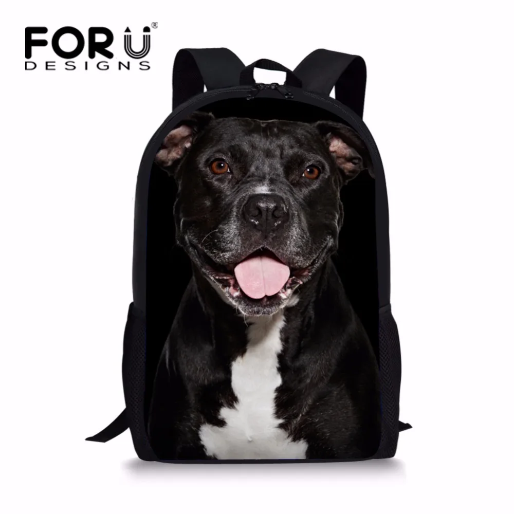 Рюкзак FORUDESIGNS унисекс с принтом черной собаки для детей жесткий рюкзак учеников