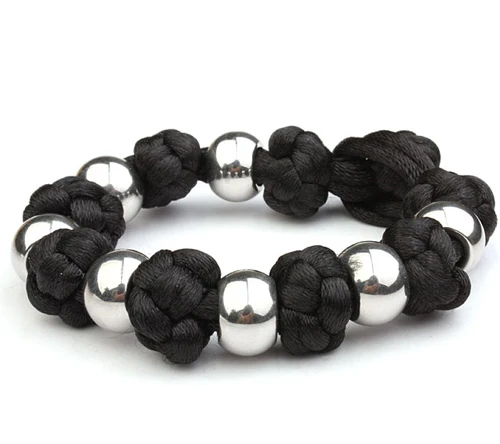 Rope With Stainless Steel Beads Men's Charms Bracelets &amp Bangles New Fashion 2014 Men Jewelry | Украшения и аксессуары