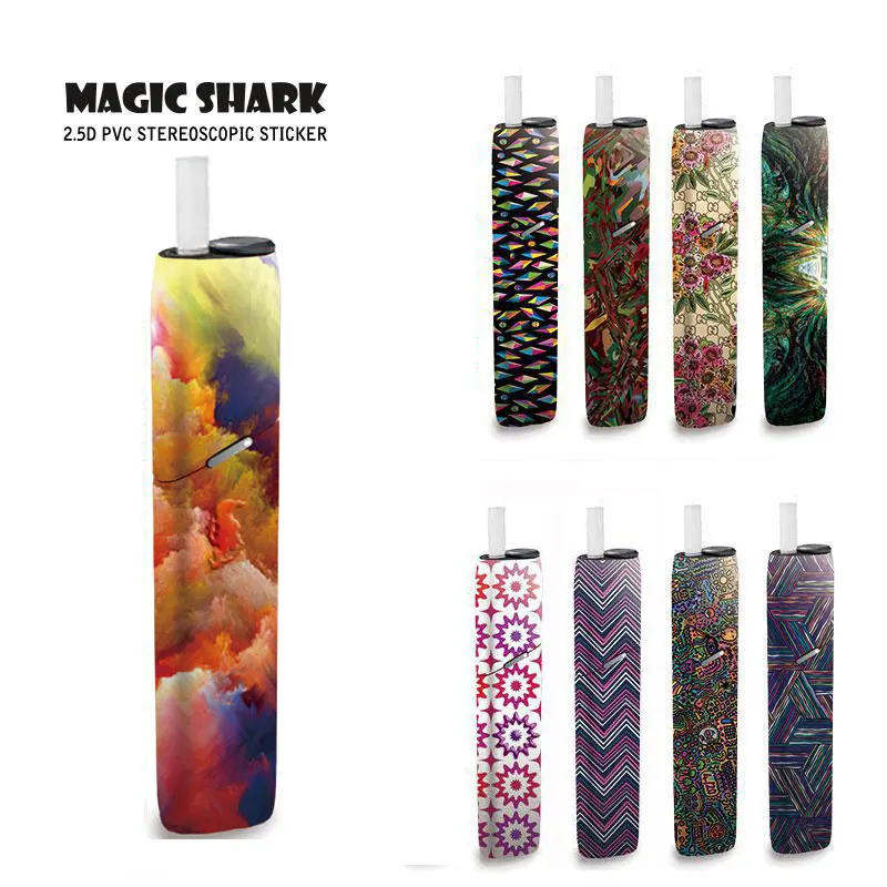 

Magic Shark Fashion Painting Flower New Arrival Stereo Film Sticker Printing Sticker Skin Case Cover for IQOS3 IQOS 3 Multi