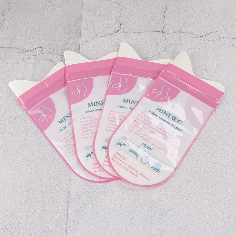 4Pcs Mini W.C Portable Pee Bag Disposable Bag Long Travel Storage Bag