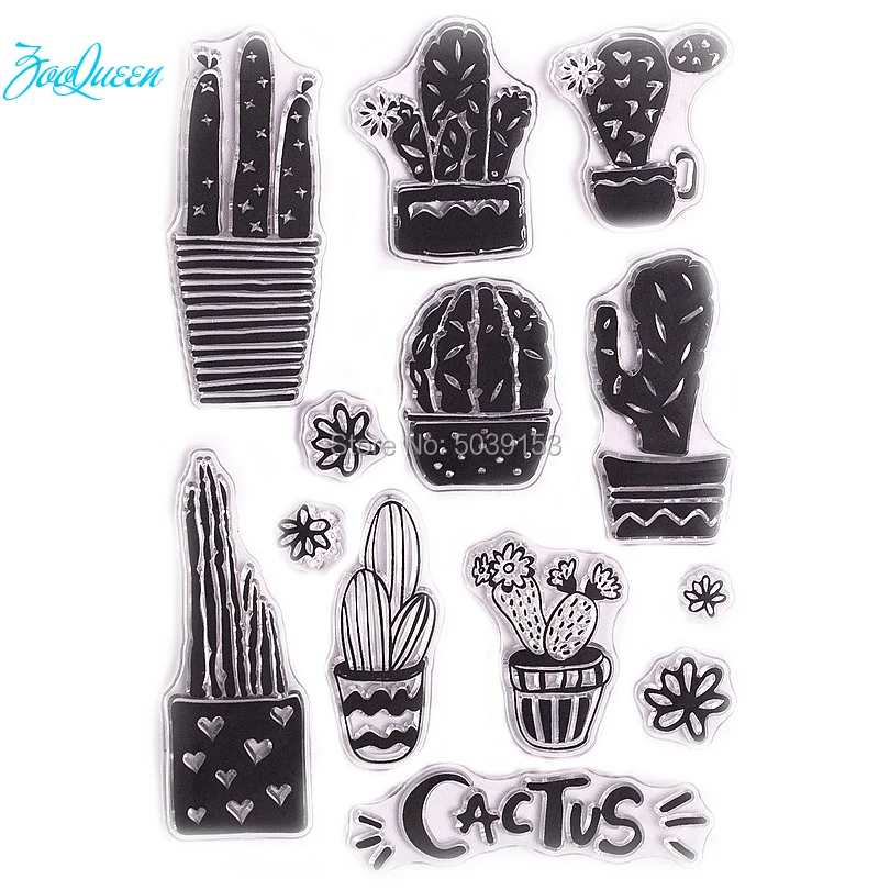 

Cactus transparent clear stamps for DIY Scrapbooking/Card Making/Sewing Fabric Cloth/Stamp set stationery Art Supply Decorations