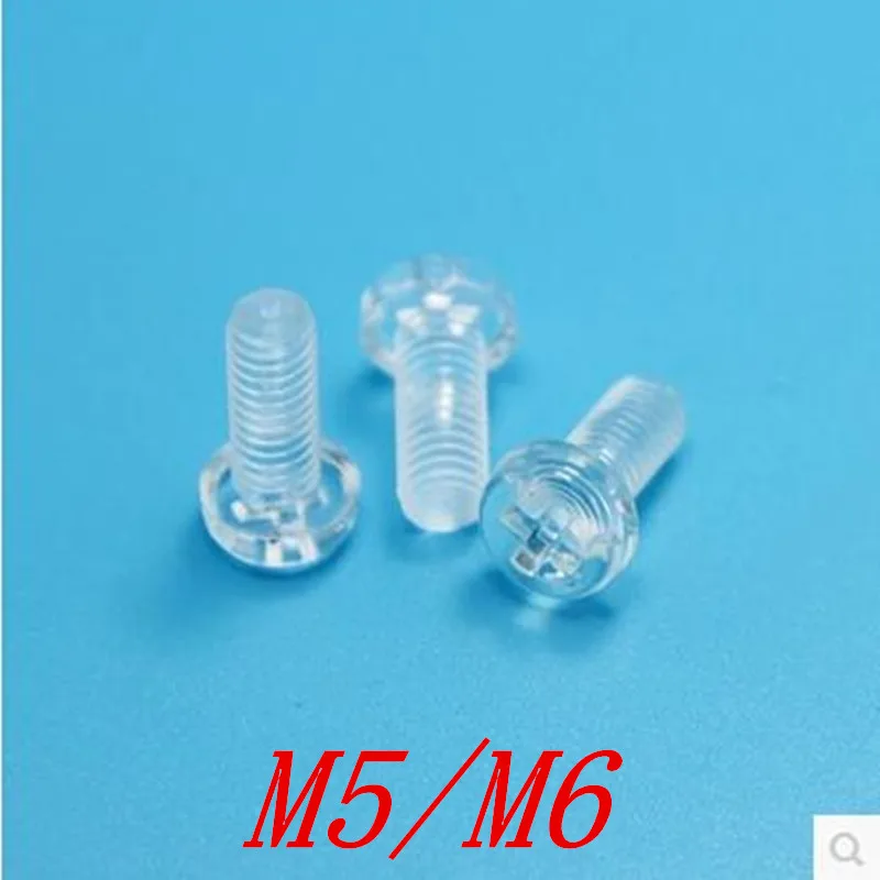 

100PCS M5 M6 Transparent Acrylic Phillips Pan Head Machine Screw Insulation Screw