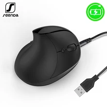 SeenDa Вертикальная Перезаряжаемые Беспроводной Мышь 2,4 ГГц Беспроводной эргономичный Мышь 800/1200/1600 Точек на дюйм USB мыши для портативного компьютера