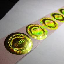 Изготовленные на заказ Пустые Золотые этикетки наклейки с голограммой, свободный дизайн! Аннулируется, если удалить