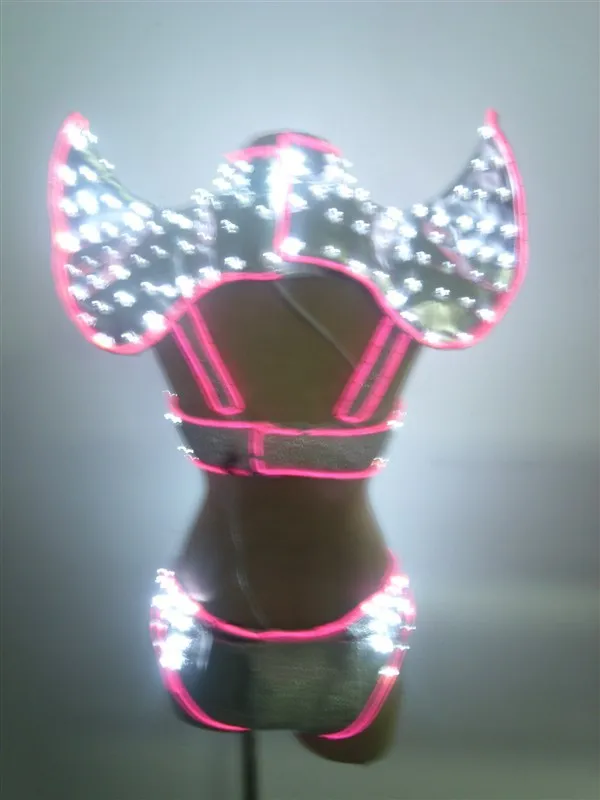 Сексуальный женский светодиодный бикини для Одежда для танцевального выступления/костюм для девочек с светодиодный подсветкой