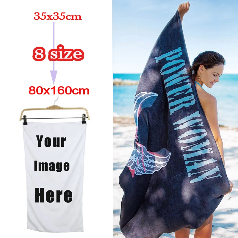 

DIY Image Print Custom Bath Towels Personalized Customized Beach Towels Micro Fiber Washcloth Washrag Corporate Gift With Logo