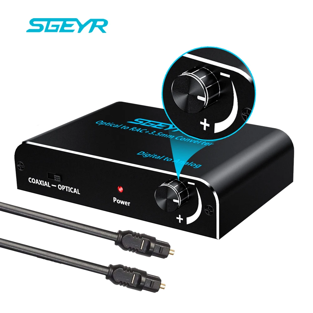 New DAC Audio Converter Optical to RCA 3.5mm Converter Coaxial Toslink to Analog L/R Audio Adapter Support Volume Control Knob New DAC Audio Converter Optical to RCA 3.5mm Converter Coaxial Toslink to Analog L/R Audio Adapter Support Volume Control Knob