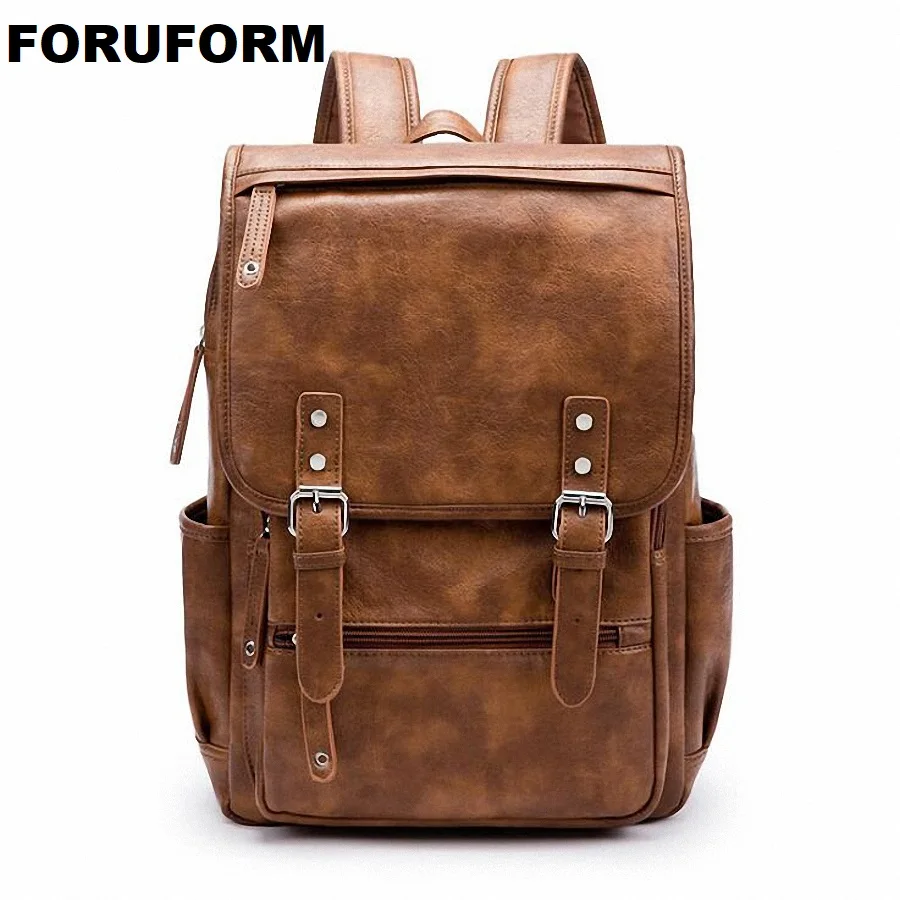 

2018 Soft Leather Backpack Men Business Rucksack Fashion Bag Student Schoolbags Men Travel Bags For Teenagers Backpacks LI-2172