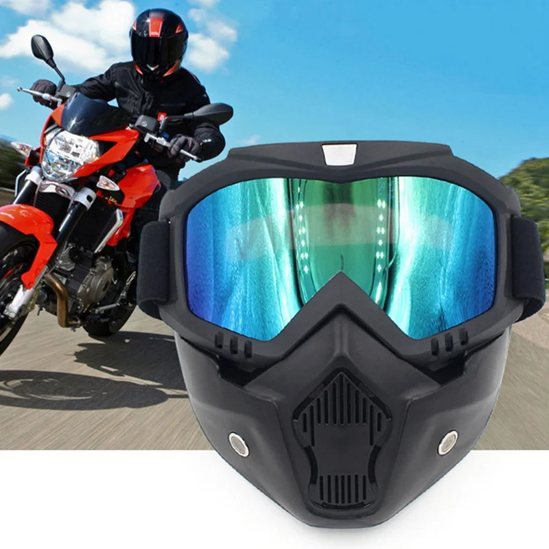 

Safety Goggles Face Mask Windproof Dustproof UV-protection Eyewear Mask Removable Bicycle Motorcycle Tactical Goggles Masks