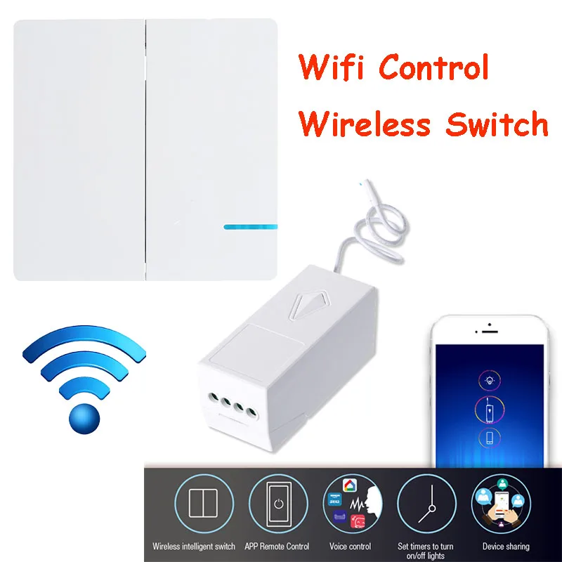 Настенный выключатель с поддержкой Wi Fi 2 клавиши 1 канал|Выключатели| |