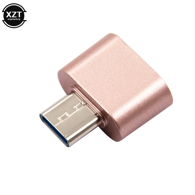 Переходник USB 3,0 type-C в USB адаптер OTG конвертер в type C USB-C адаптер для зарядки и синхронизации для samsung S8 huawei Mate9 - Цвет: Rose gold